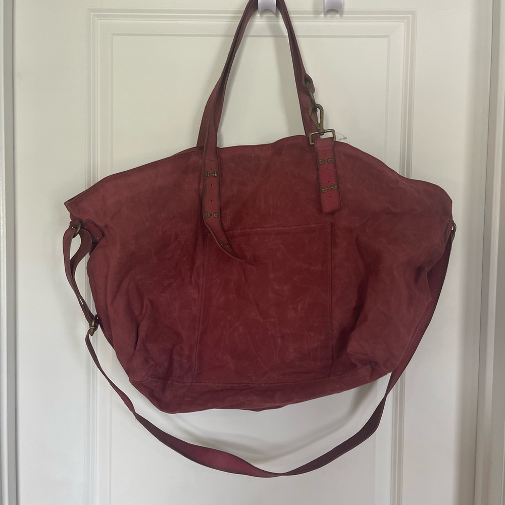 Free people leather tote bag/crossbody option